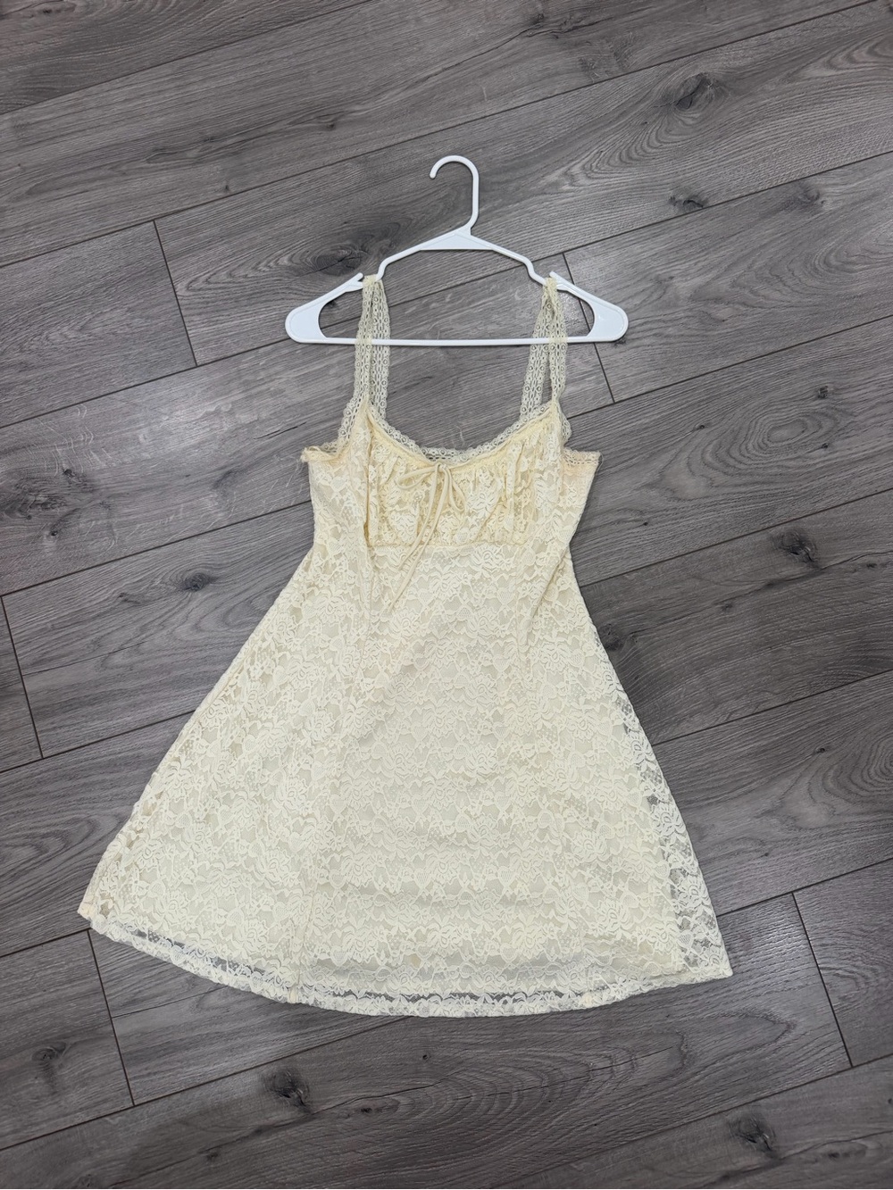 Windsor Cream Lace Slip Dress with Tie Front - Picture 2 of 2